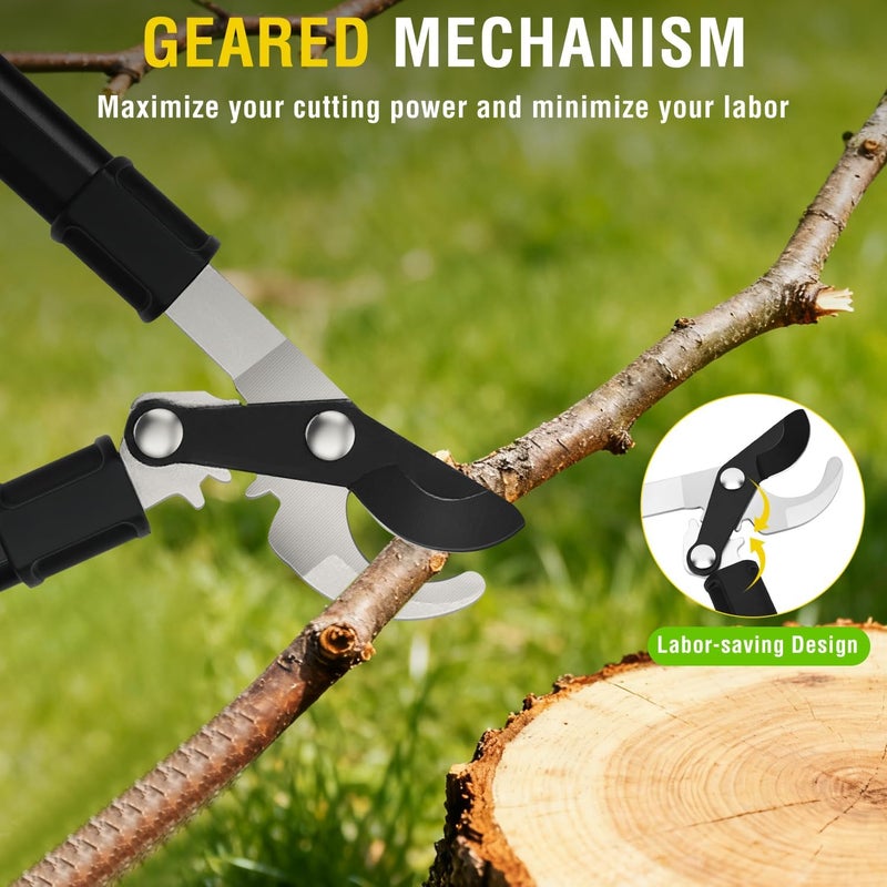 Yesker 19" Loppers Heavy Duty Branch Cutter Sharp Steel Blade Tree Trimmer up to 1" Diameter Cut Capacity Powerful Gear Action Lightweight Bypass Loppers Tools for Tree Trimming Garden Maintenance - Image 5